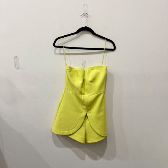 Alexis Bradshaw Strapless Sweetheart Short Romper Chartreuse Women's Size XS - Picture 3 of 6